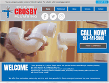 Tablet Screenshot of crosbyplumbingkc.com